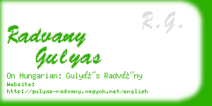 radvany gulyas business card